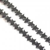Non magnetic Hematite Beads, Star, different size for choice, black, Hole:Approx 0.8mm, Length:Approx 16 Inch, Sold By Strand